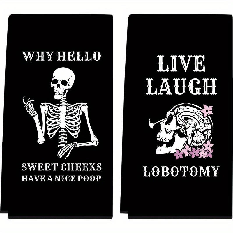 

2-pack Gothic Hand Towels - Super Soft Polyester, Woven Fantasy Theme, , Machine Washable, Dish Cloths Oblong 18x26 Inch For Decor