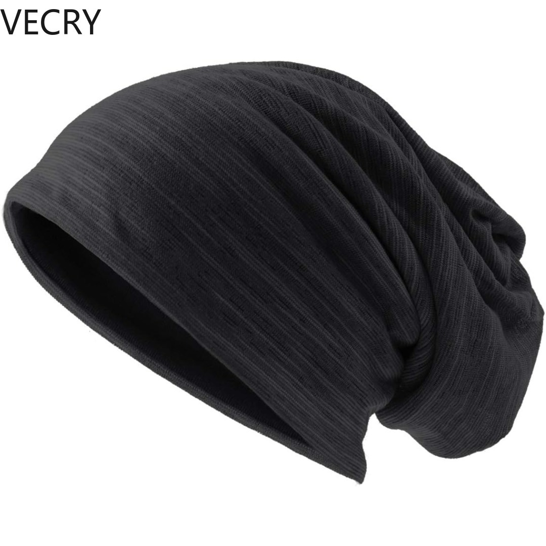 

Vecry Men's Slouchy Beanie Summer Thin Hollow Long Oversized Skull Cap