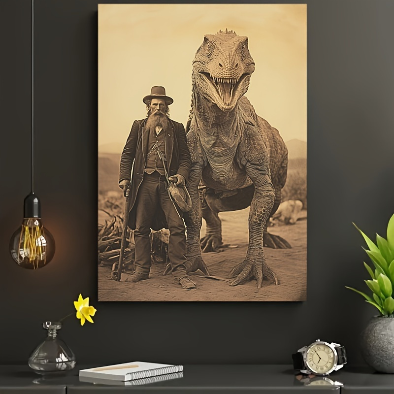 

West Dinosaur Canvas Print, Wrapped Canvas For Living Room, Game Room, Bathroom Decor (wrapped Canvas)