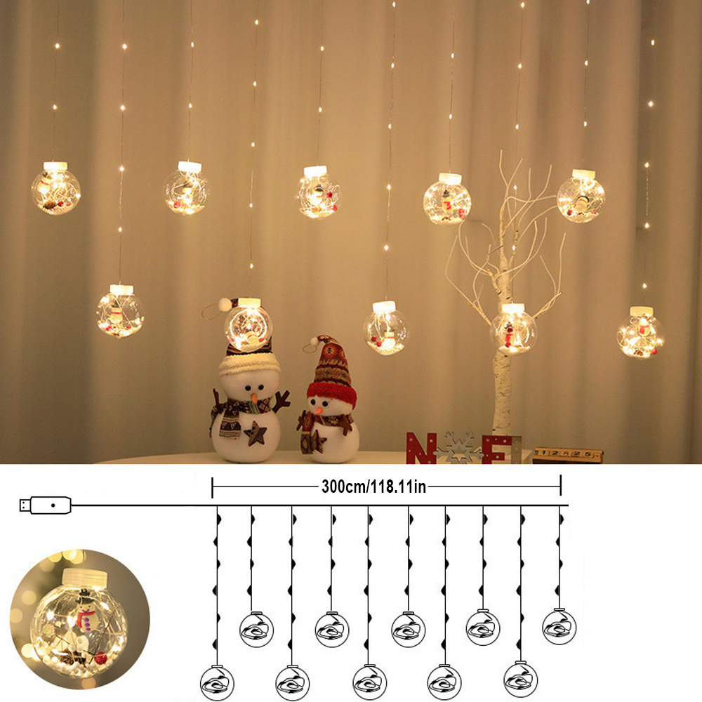 versatile led curtain lights for christmas thanksgiving   garden patio and bedroom decor with wishing balls best for christmas   thanksgiving details 2