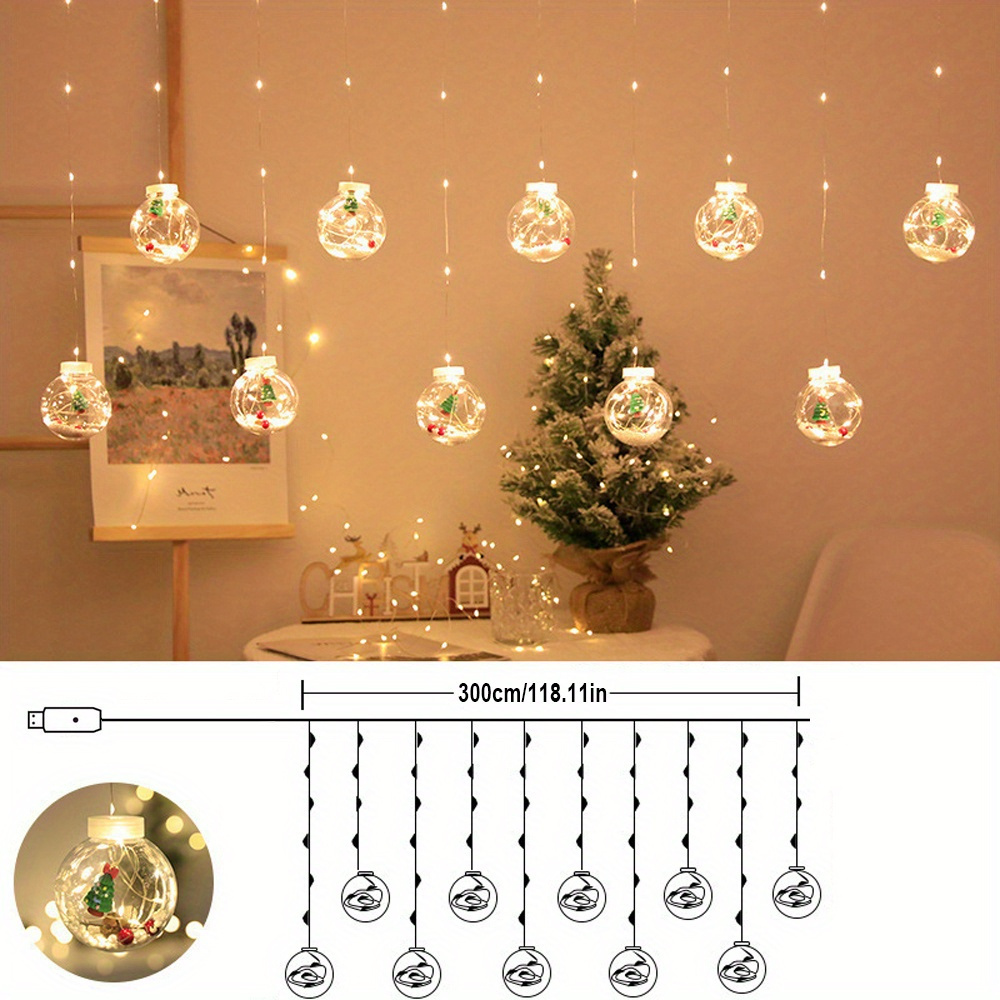 versatile led curtain lights for christmas thanksgiving   garden patio and bedroom decor with wishing balls best for christmas   thanksgiving details 3