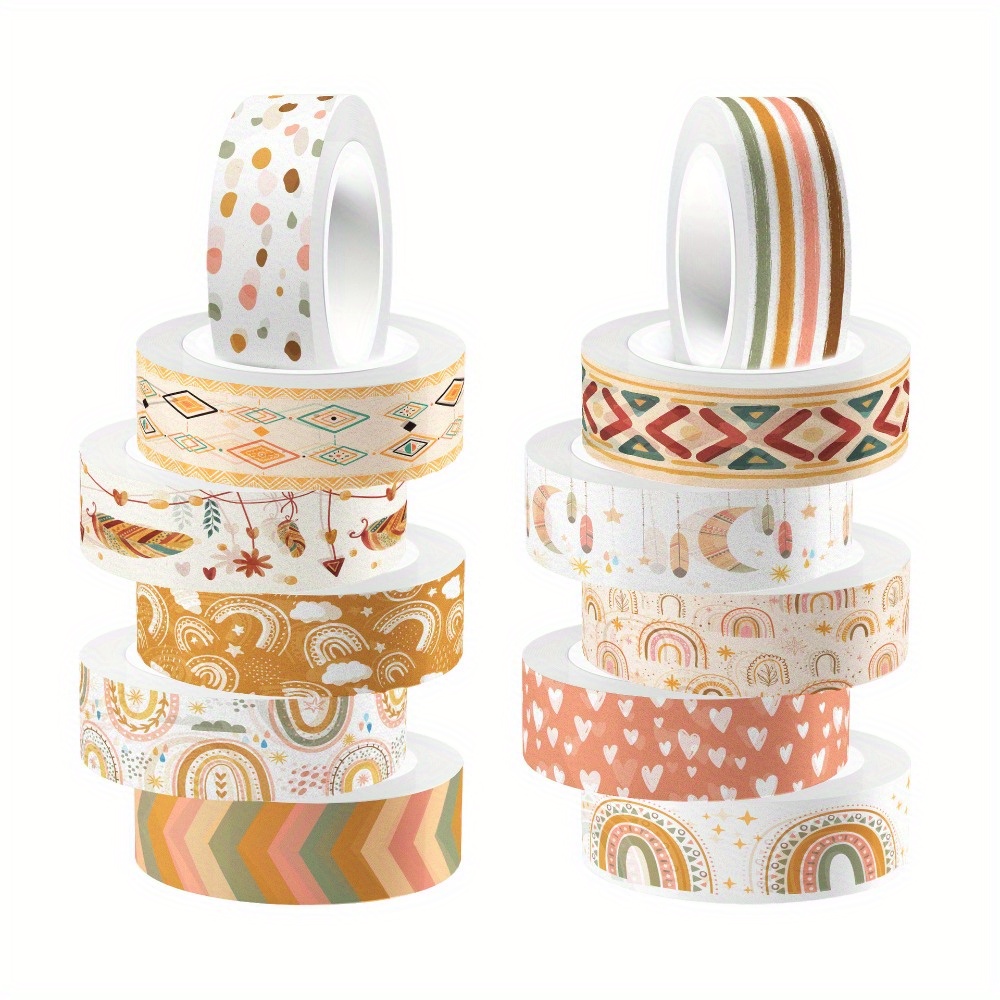 

12 Roll/set, Bohemian Washi Tape Handbook Decorative Tape Creative Handbook Material Tape Decorations