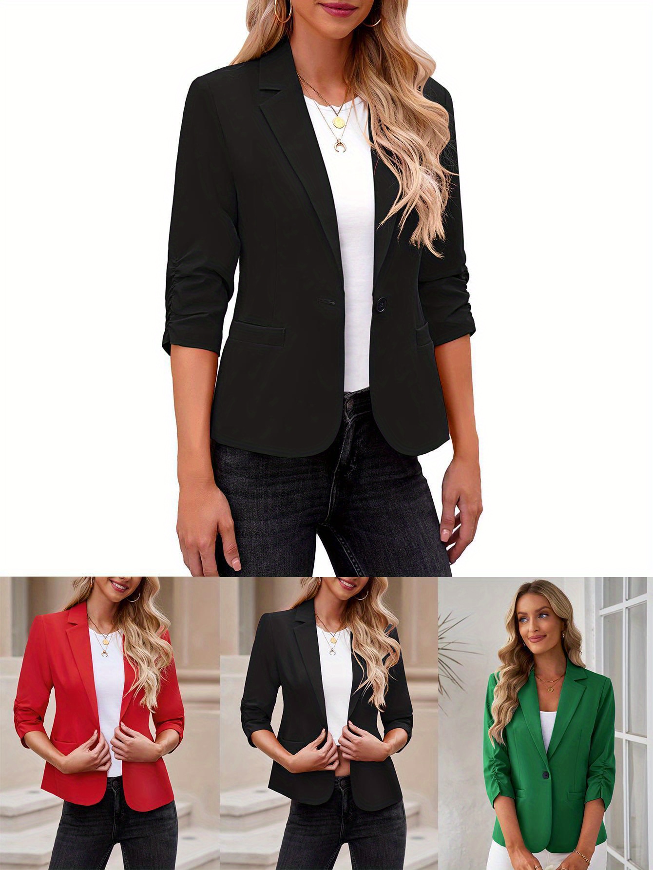 Chaqueta para Mujeres Trajes de 3/4 Chaqueta de Negocios para el