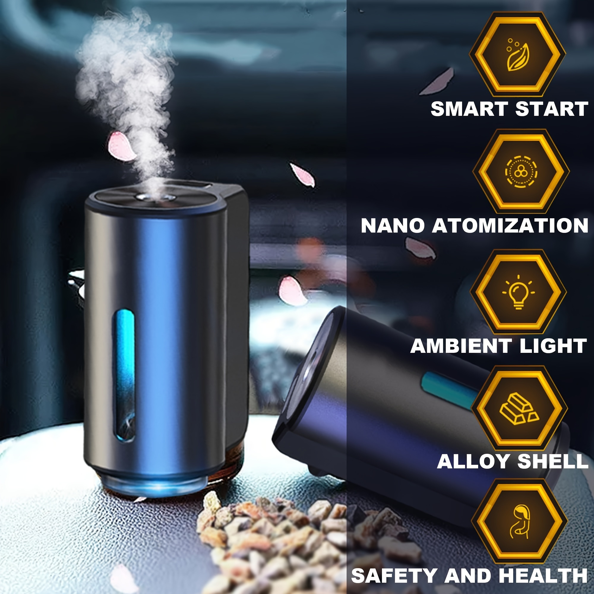 

Smart Car Air Aromatherapy Diffuser, Fragrance Car Air Fresheners With 3 Adjustable, Humidifier Essential Oil Diffuser For Vehicle