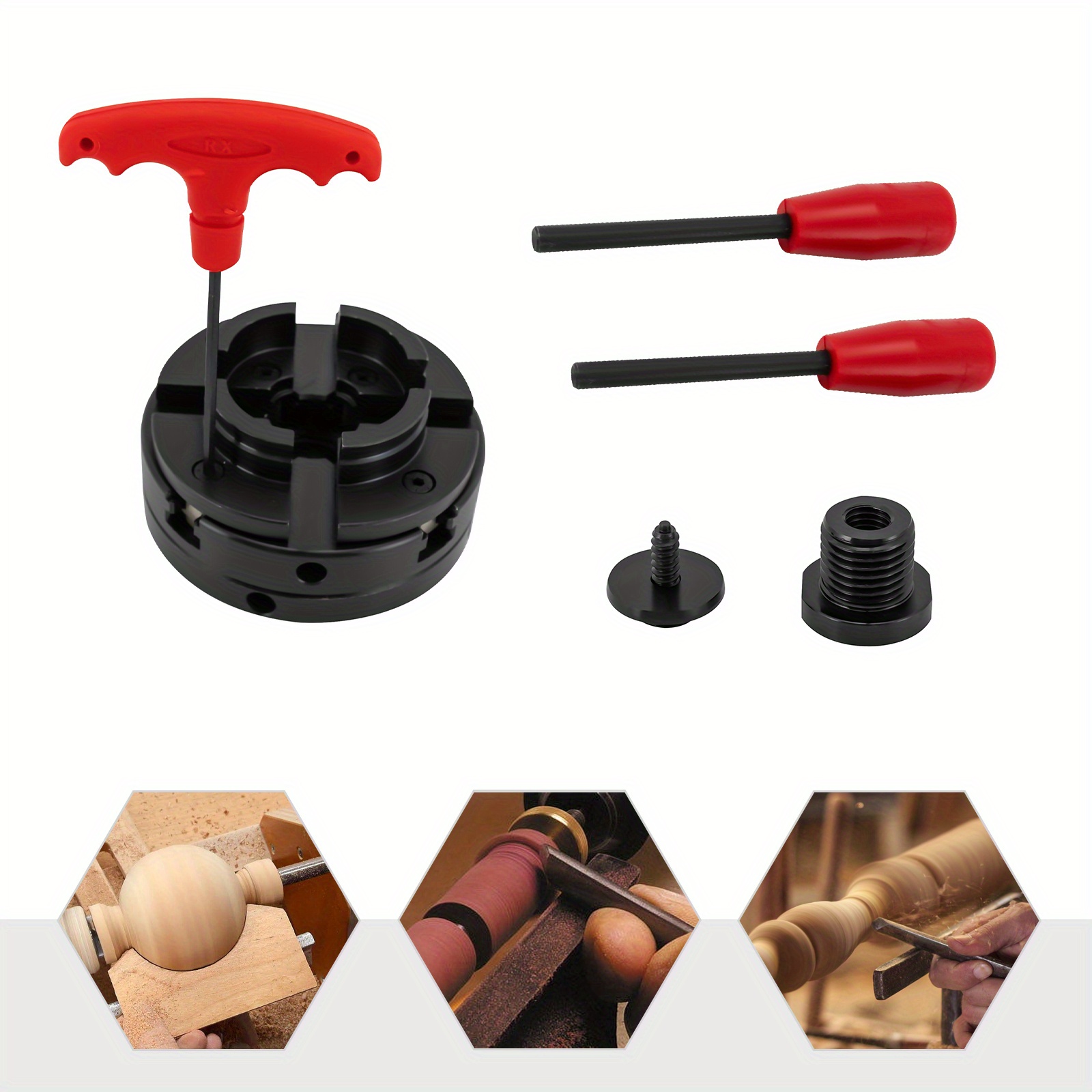 Image of 4 Inch 4-outer Lining M33 Clamp For M18 Threaded Adapter M33 For M18 Wooden Lathe Lining, 4-baking Feed Set, Feed Set