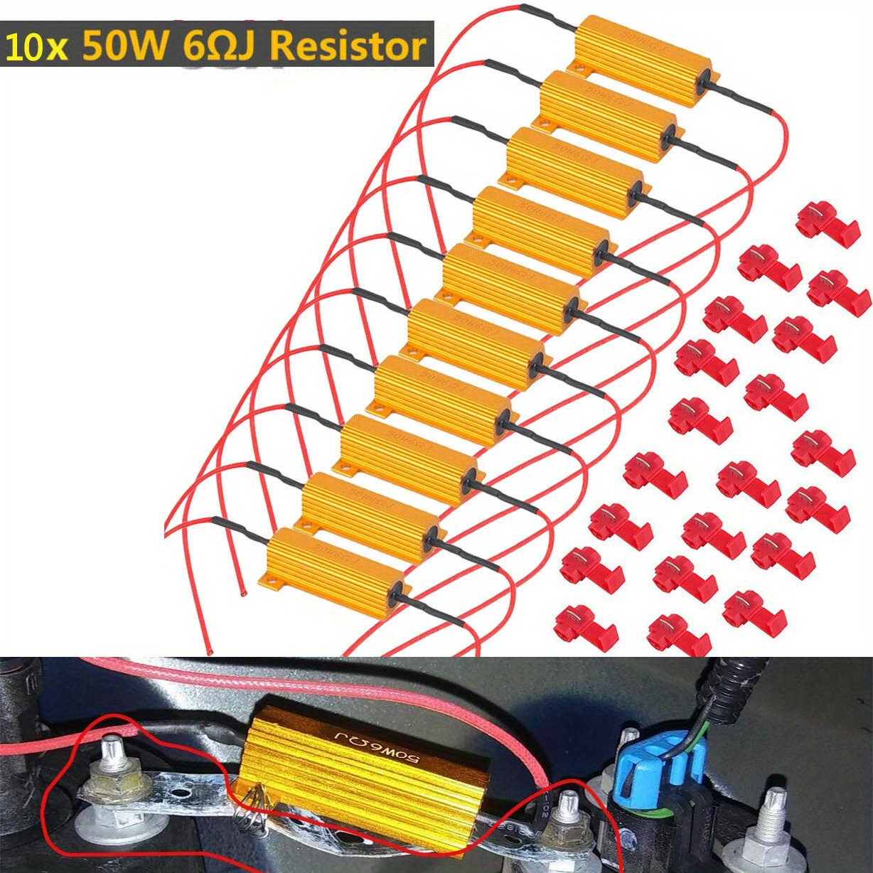 

10 Pcs High Quality 50w 6ohm Load Resistors - Fix Led Bulb / Code, Turn Signal Fast Blinker