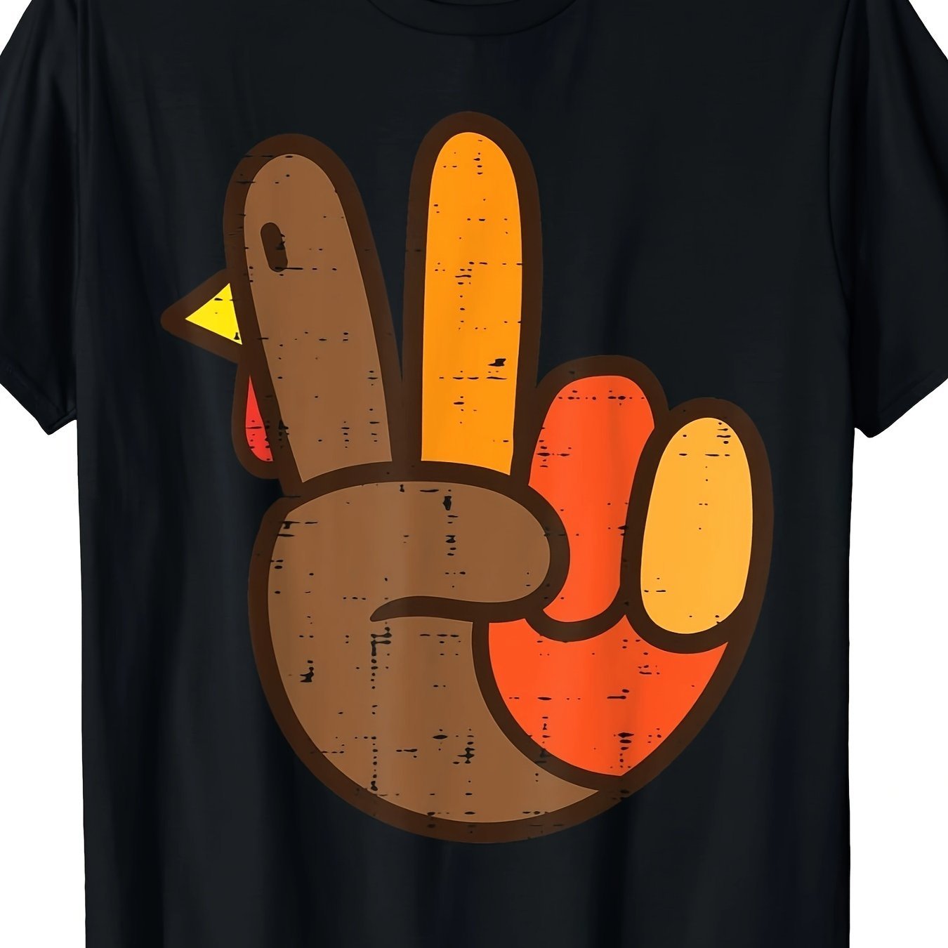 

Peace Sign Turkey Hand Cool Thanksgiving Hipster Men's T-shirt