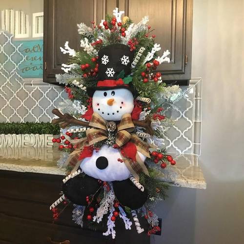 1pc christmas decorations christmas wreath with snowman for front door christmas door wreath for home farmhouse home wall window festival