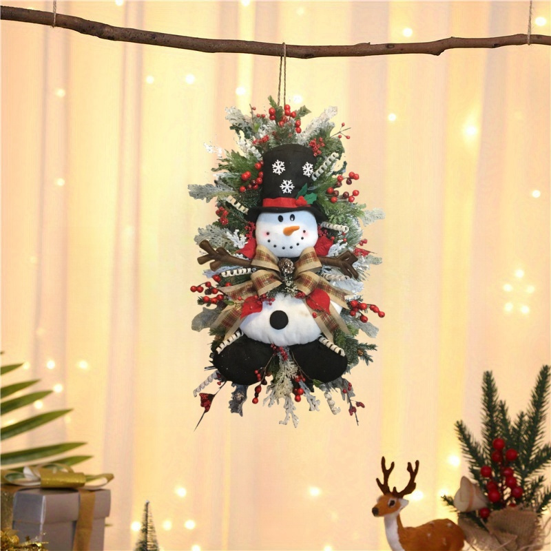 

1pc Christmas Decorations, Christmas Wreath Snowman For , Christmas Wreath For