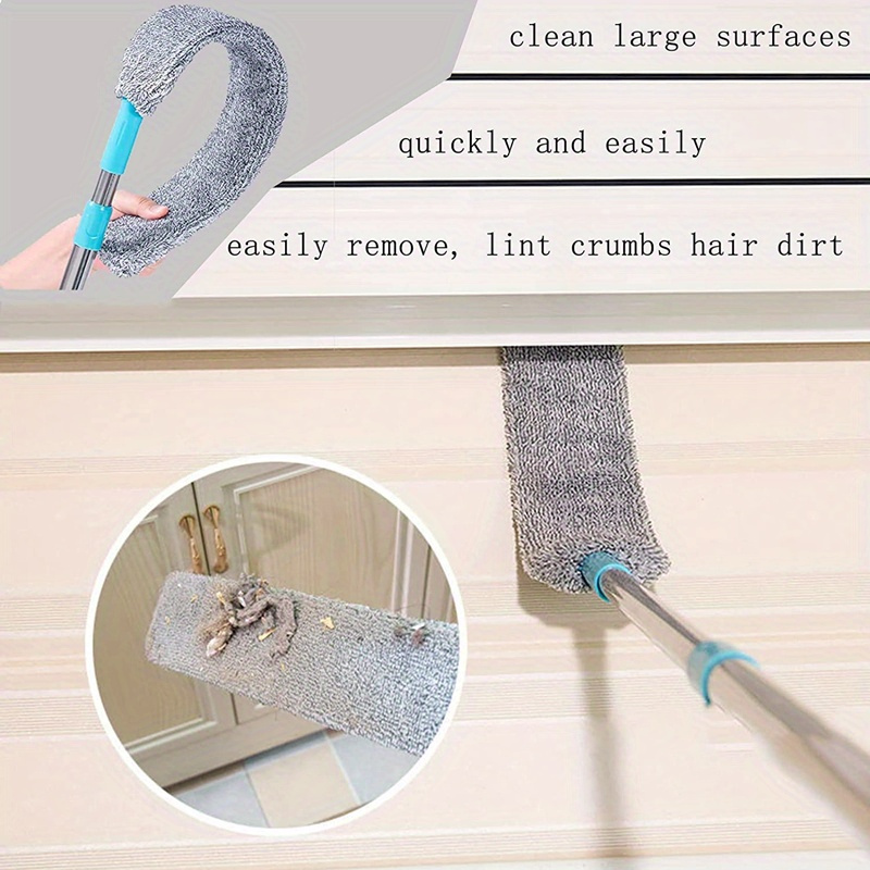 1  microfiber dusting brush extendable retractable washable dual use multipurpose cleaning tool   sofa bed   tight spaces   and store details 6