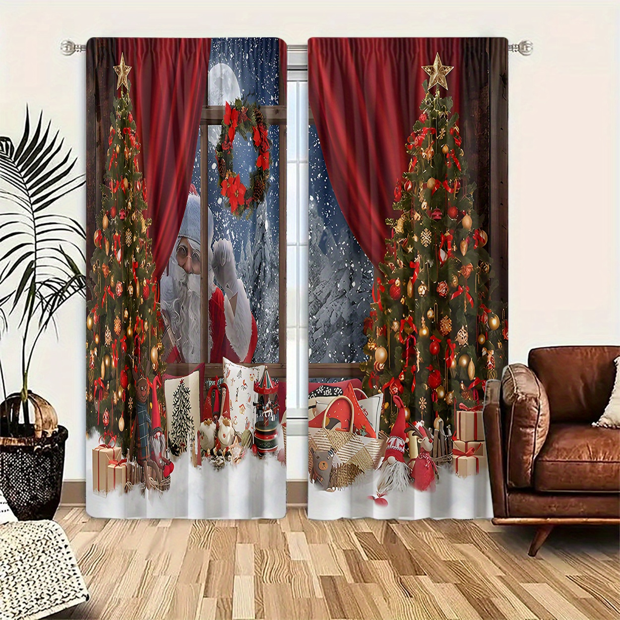 

And Christmas Tree - Panels, 2-, For , , , And Decor, Rod Hangings, Polyester, , Unlined - Decorative Drapes