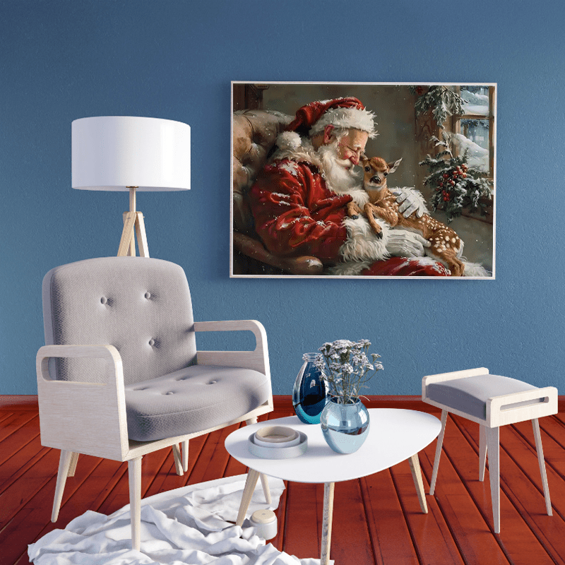 

1pc Christmas Canvas Wall Art, Charming Santa And Christmas Canvas Art, Wall Decoration, Living Room Decoration, Bedroom Decoration, 11.8x15.7 Inches And 15.7x23.6 Inches, Frameless