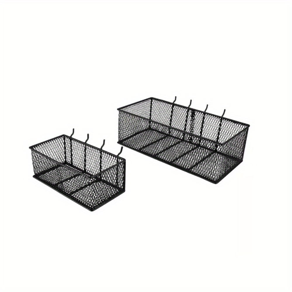 

Steel Mesh Pegboard Basket In Black (2-pack)