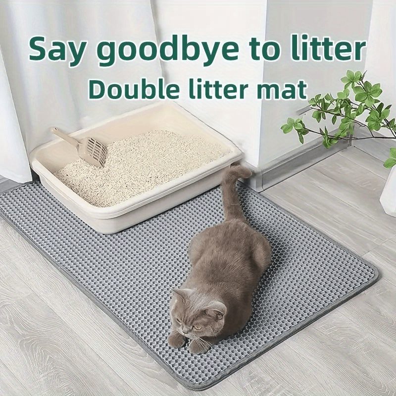 

Premium Double-layer Honeycomb Cat Litter Mat - Easy Clean, , Carpet-compatible For Pet Toilets & Litter Boxes, Cat Litter Pad