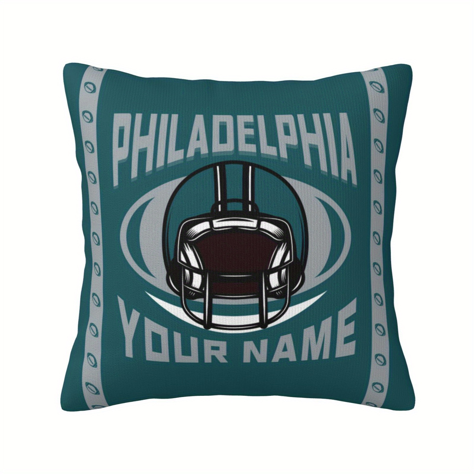 

Custom Philadelphia Football Throw Pillow Cover 18x18 Inches - Personalized For Bedroom & Living Room, Polyester Knit