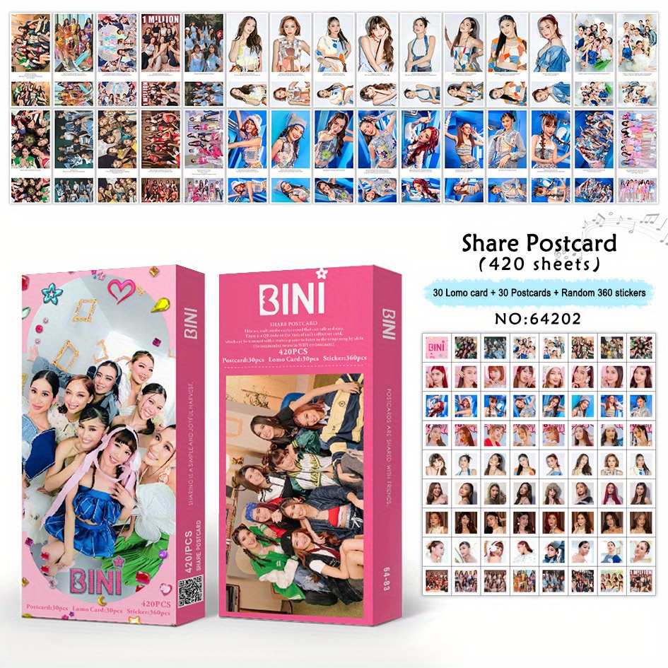 

Filipino Girl Group Fan Collection - 420-piece Set With 30 Lomo Cards, 30 Postcards, 360 Stickers - Greeting Card, Birthday Card, And Scrapbooking Stamping Kit