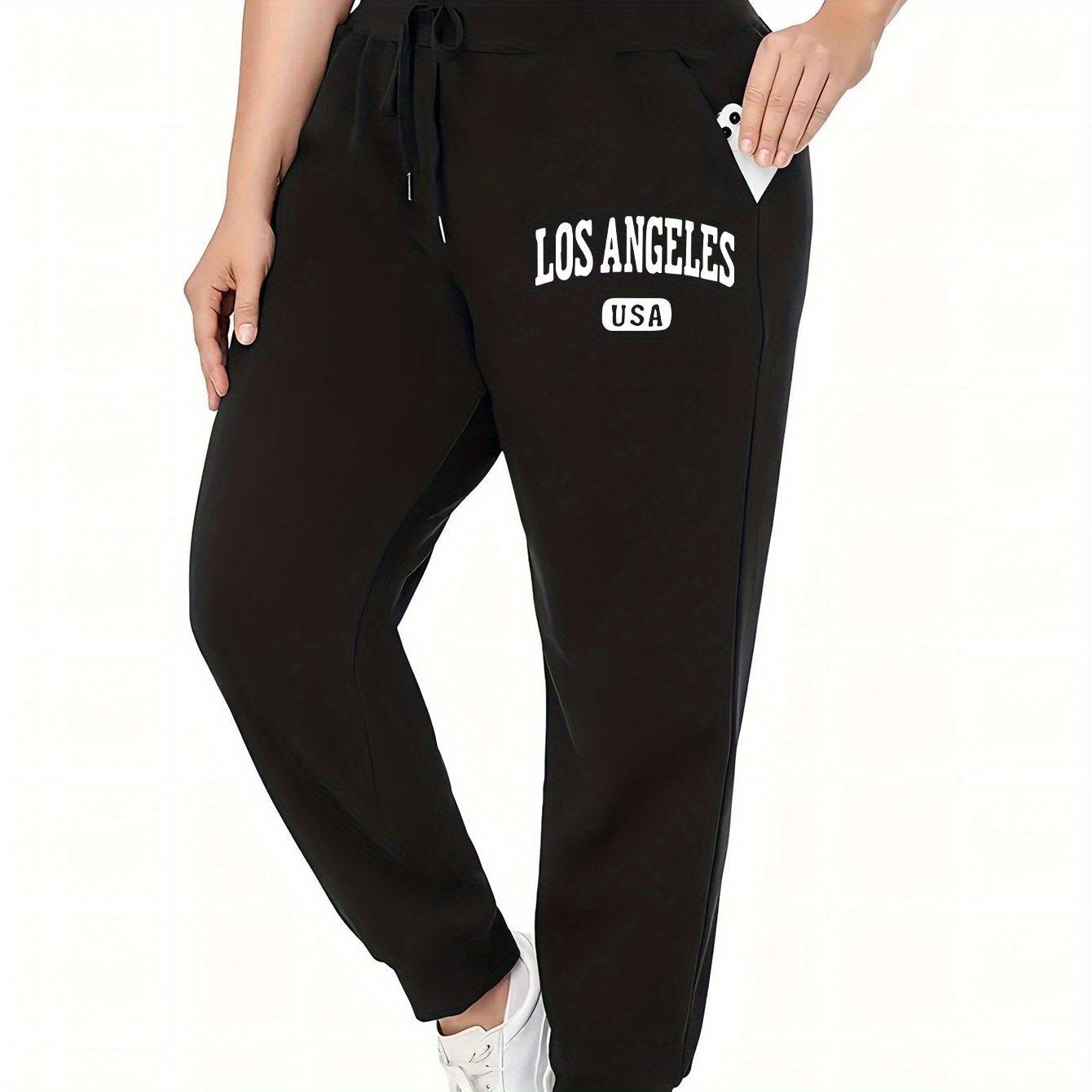 

's Plus Size Letter - Drawstring Waist, , , Washable - For Fall/