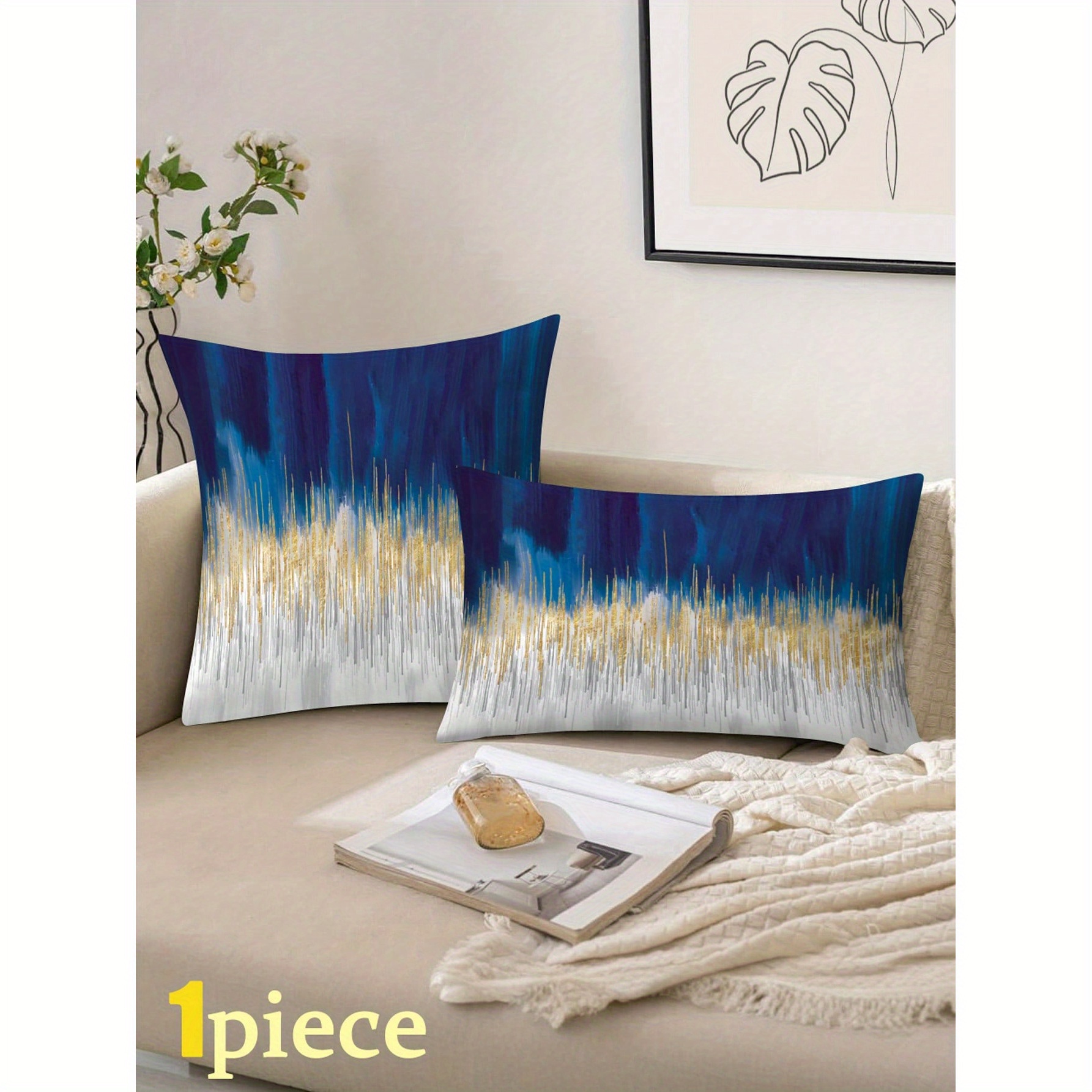 

2- Contemporary Cushion Covers, , Washable, , Decor For - Not Including Inserts