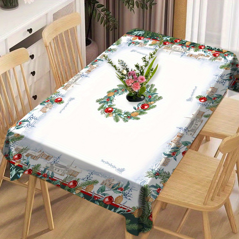 

Christmas Tablecloth - 100% Table , Stain & Water , -free, For Dining, Christmas , & Use