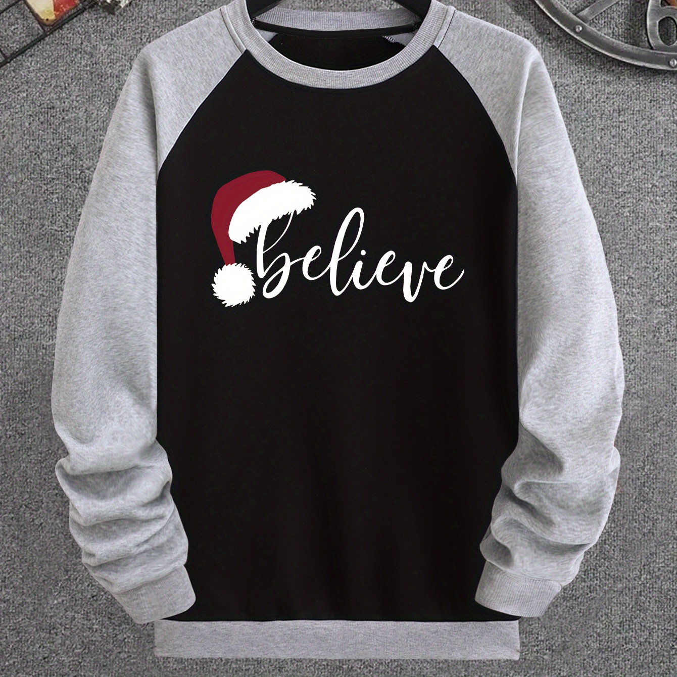 

Plus Size Men's Christmas "" Print And Crew Neck Sweatshirt - Soft, Cozy, And Warm Pullover For Fall And Winter - Casual Men's Clothing For