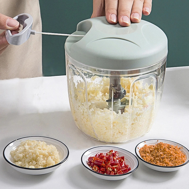 1 2pcs versatile kitchen food processor compact   for effortless meal prep garlic chopping vegetable dicing stainless steel blades no electricity needed details 1