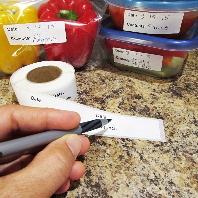 

Easy-peel Dissolvable Food Labels - Freezer Safe, Includes Date Stickers For Tracking