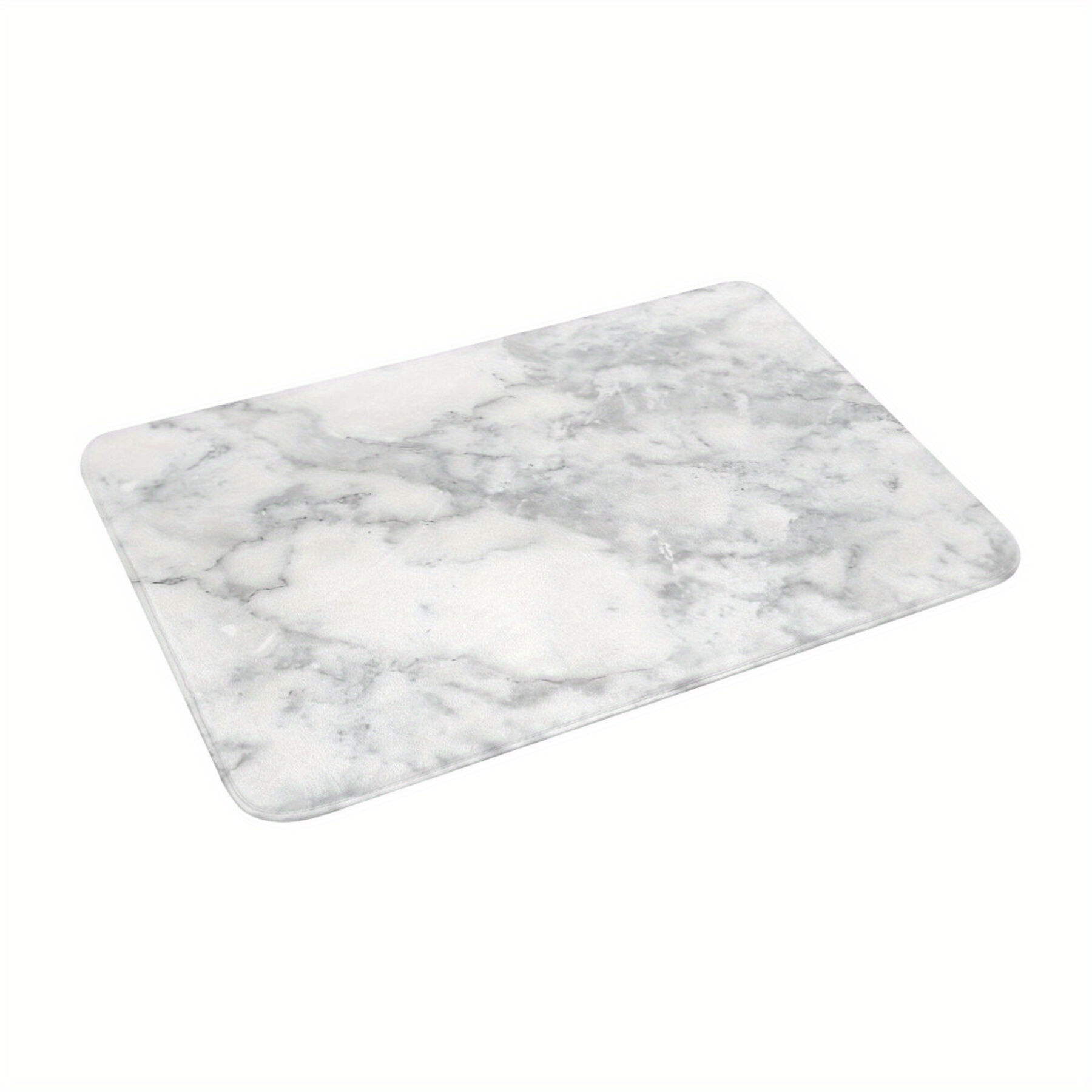 

1pc Tapis de Bain en Flanelle à Motif Marbre Blanc - , Lavable en Machine, Paillasson Rectangulaire pour Salle de Bain ou Entrée, Tapis de Décoration Élégant pour , Tapis de Salle de Bain