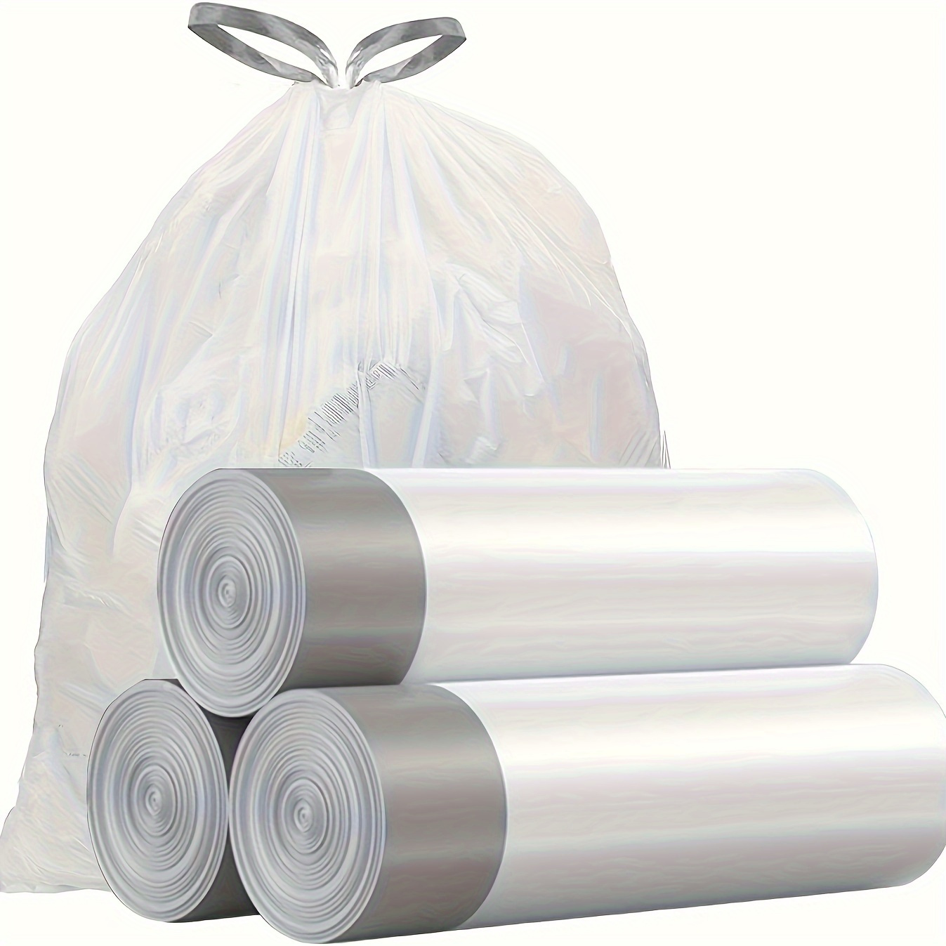 

& - Drawstring Trash - 60pcs, Odorless, For Kitchen, , Bathroom & Use