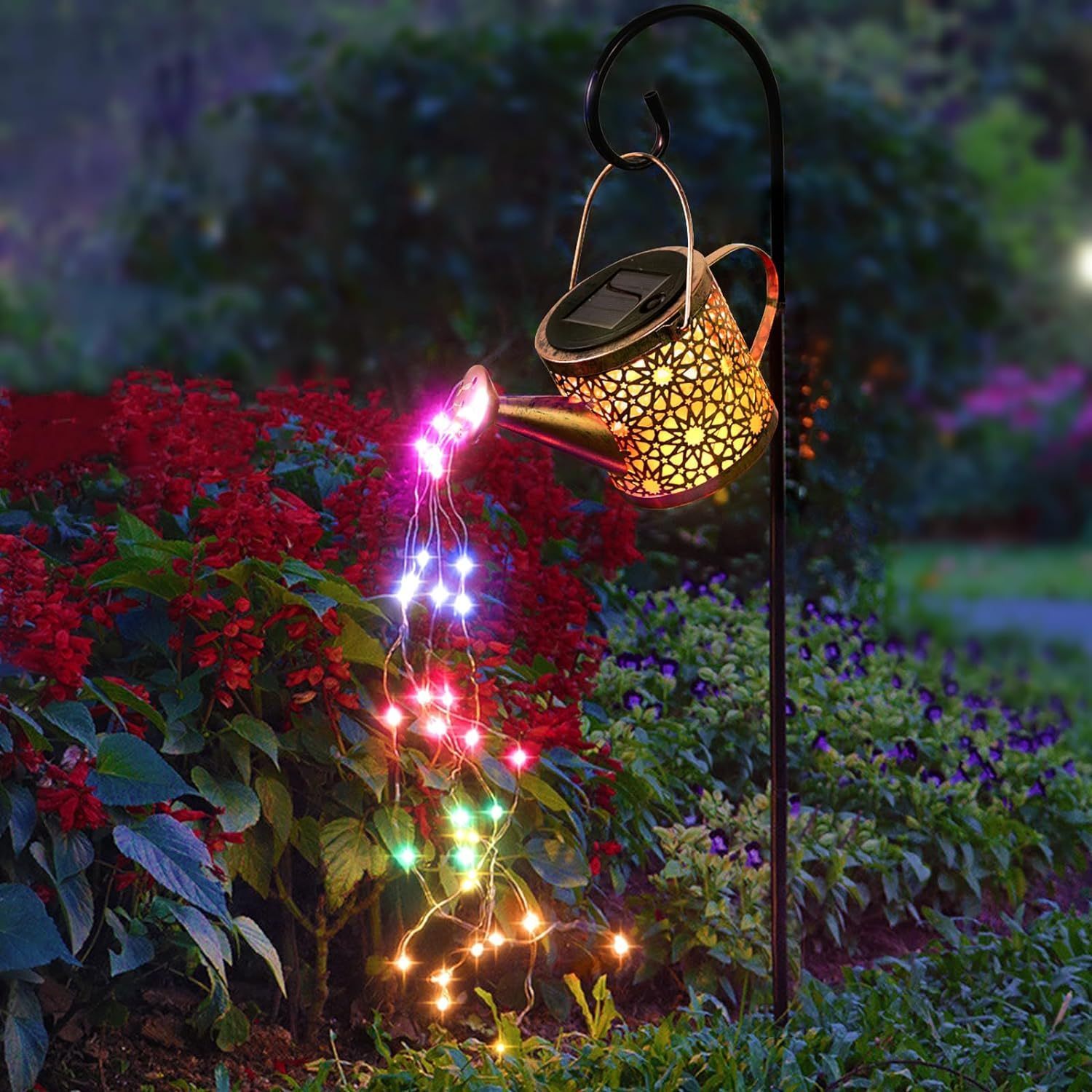 

Solar-powered Watering Can - Metal Garden Decor For Outdoor, Patio & Lawn - Perfect Birthday Gift For Mom And Grandma