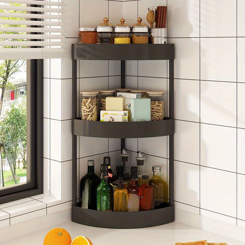 

Space-saving Shelf - Wall-mounted Spice Rack Organizer For Spices, Oils & Vinegar, Plastic Storage Solution For Kitchen