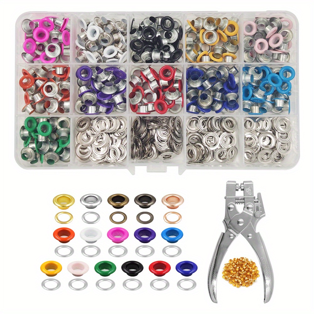 

/330pcs Of 5mm Colored Eyelets In A Box, Includes A 5mm Eyelet Installation Tool (with 100pcs Of 4.5mm Eyelets As A Gift)