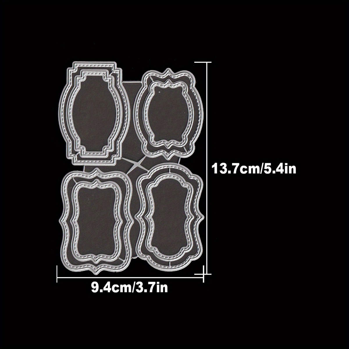 TEMU Basic 4 Styles Retro Dotted Lines Tags Metal Cutting Dies Cut Die Birthday Wedding Decoration Paper Craft Mould Diy Scrapbooking & Stamping