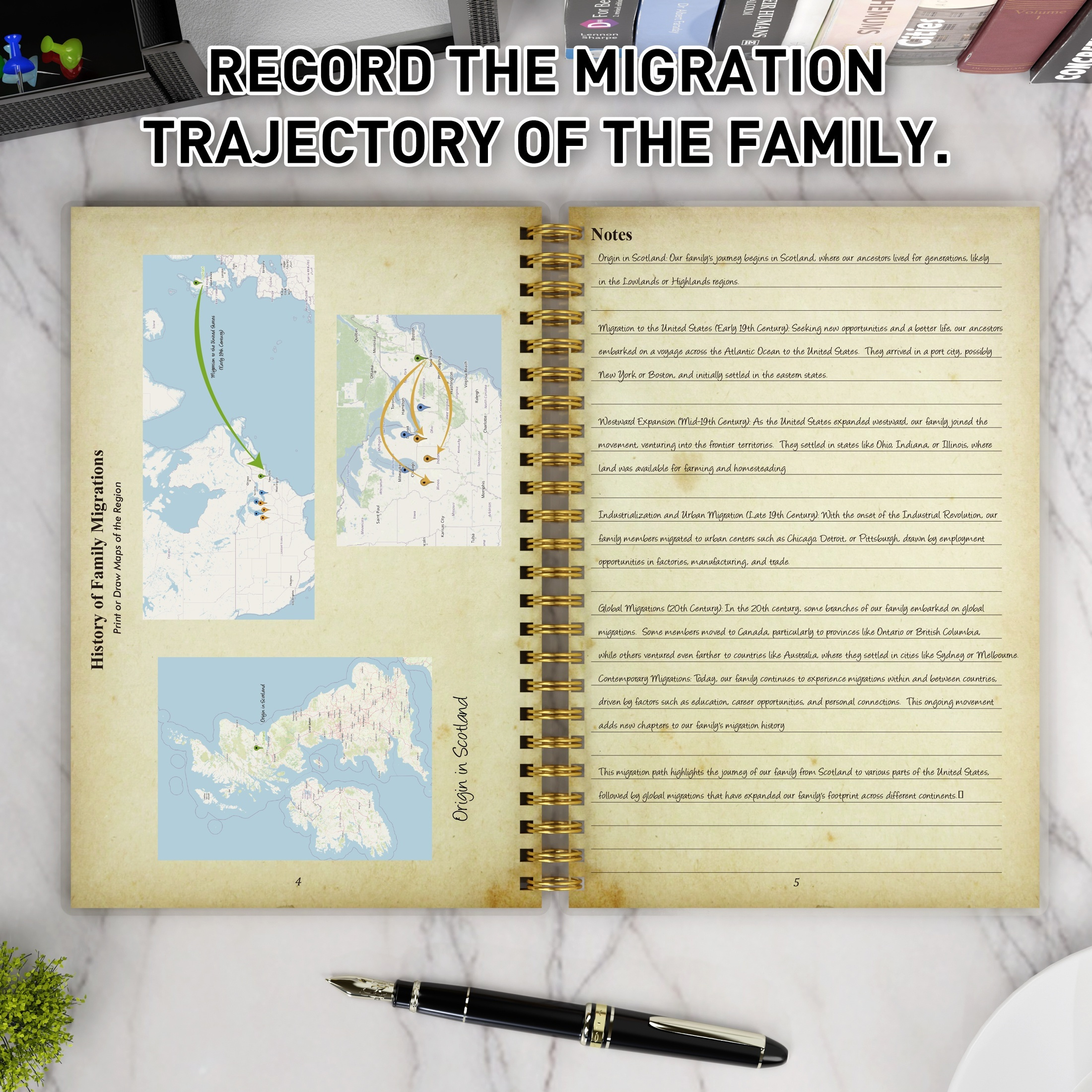 1pc   record book spiral bound english language paper cover create your own     family information     and     a family tree ideal gift for family   details 2