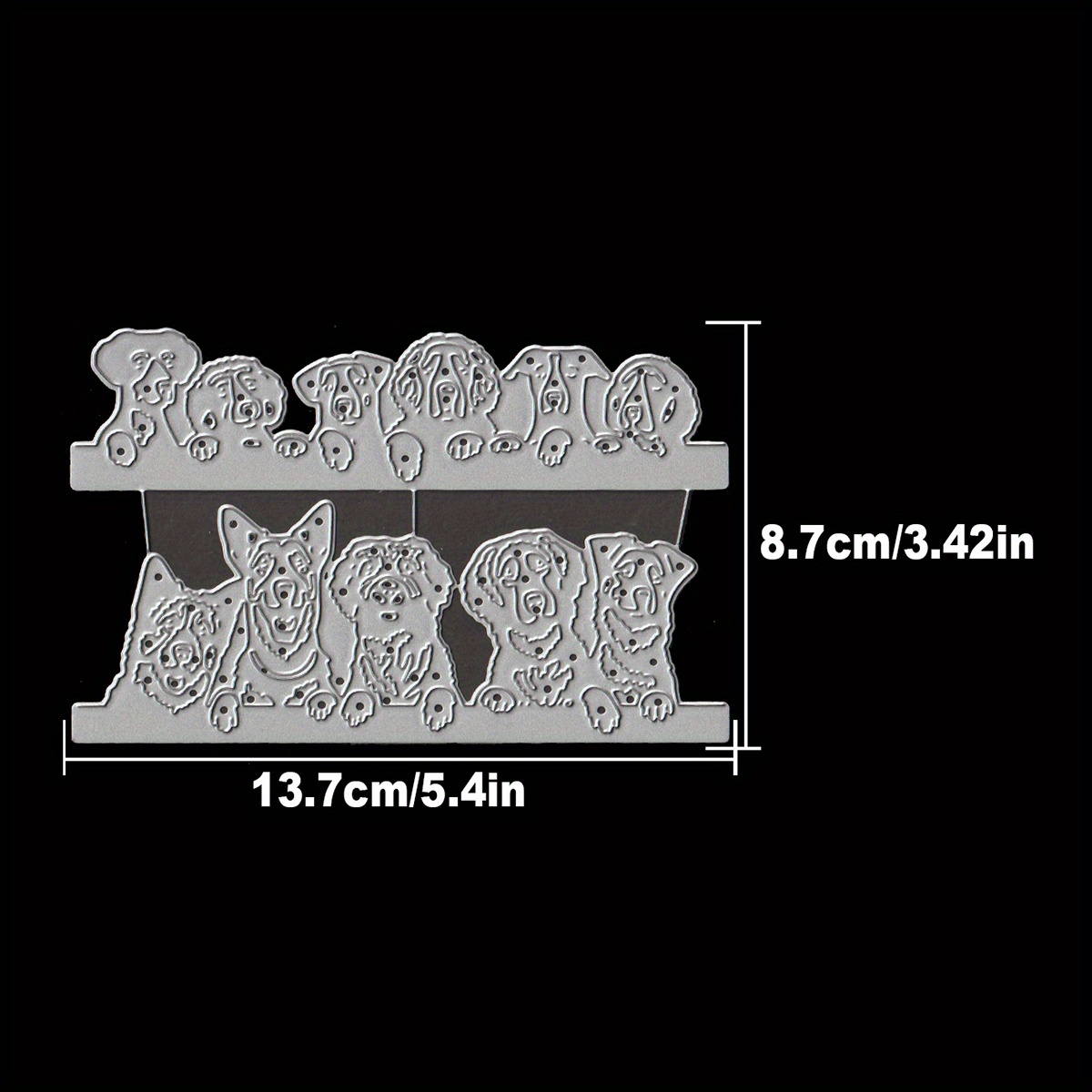 Image of Original Lovely Dogs Smiling Puppy Half-cut Borders Metal Cutting Dies Cut Die Birthday Wedding Decoration Paper Craft Mould Diy Scrapbooking & Stamping Stencils Supplies