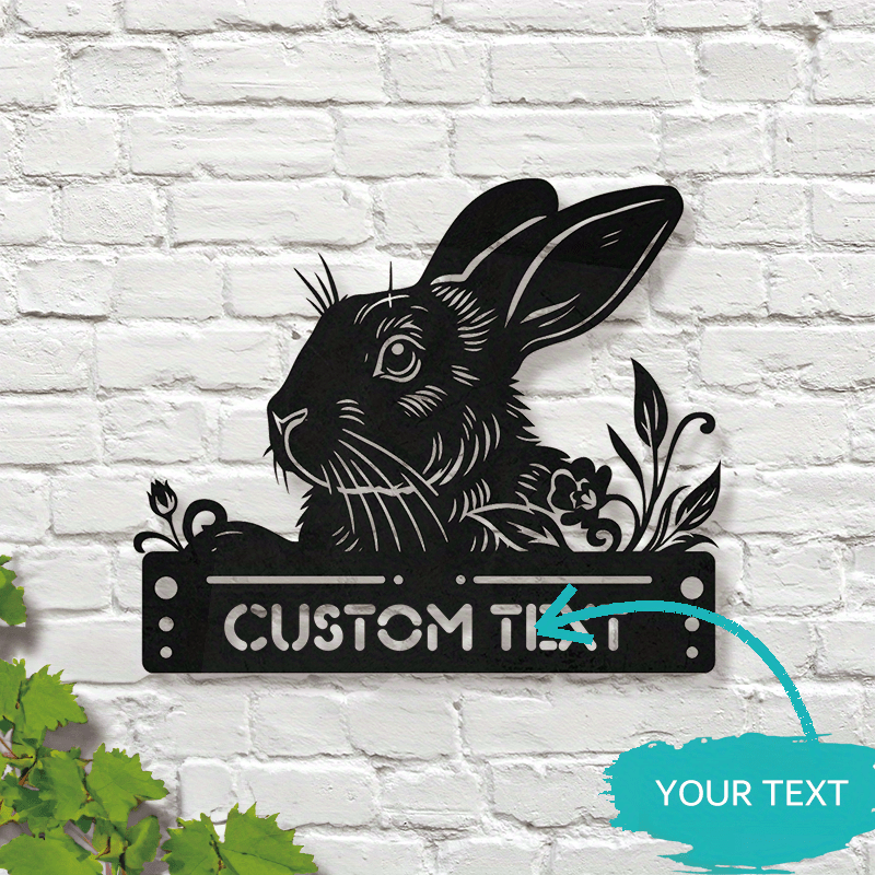 

Customizable Metal Rabbit Sign - Contemporary Style, Multipurpose Wall Hanging Decor, No Electricity Needed, Ideal For Owners