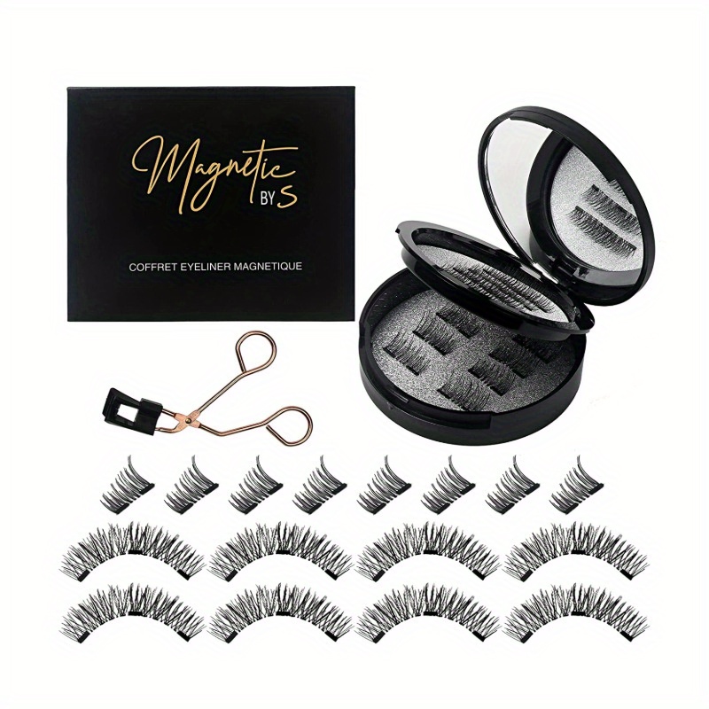 

8 Pairs Eyelashes Set, Reusable, -free, To Apply, -, Doll Lashes For And