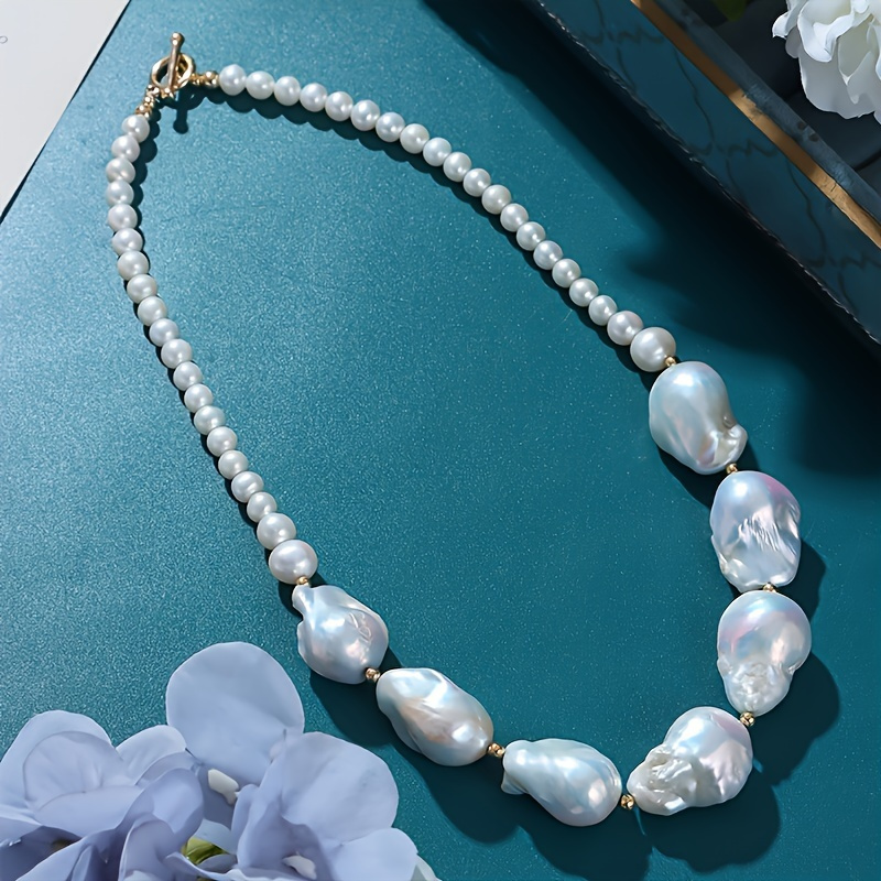 elegant   necklace baroque style large pearl strand for banquets carnivals holidays no plating   mosaic ideal for gift   seasonal wear   valentines day details 4