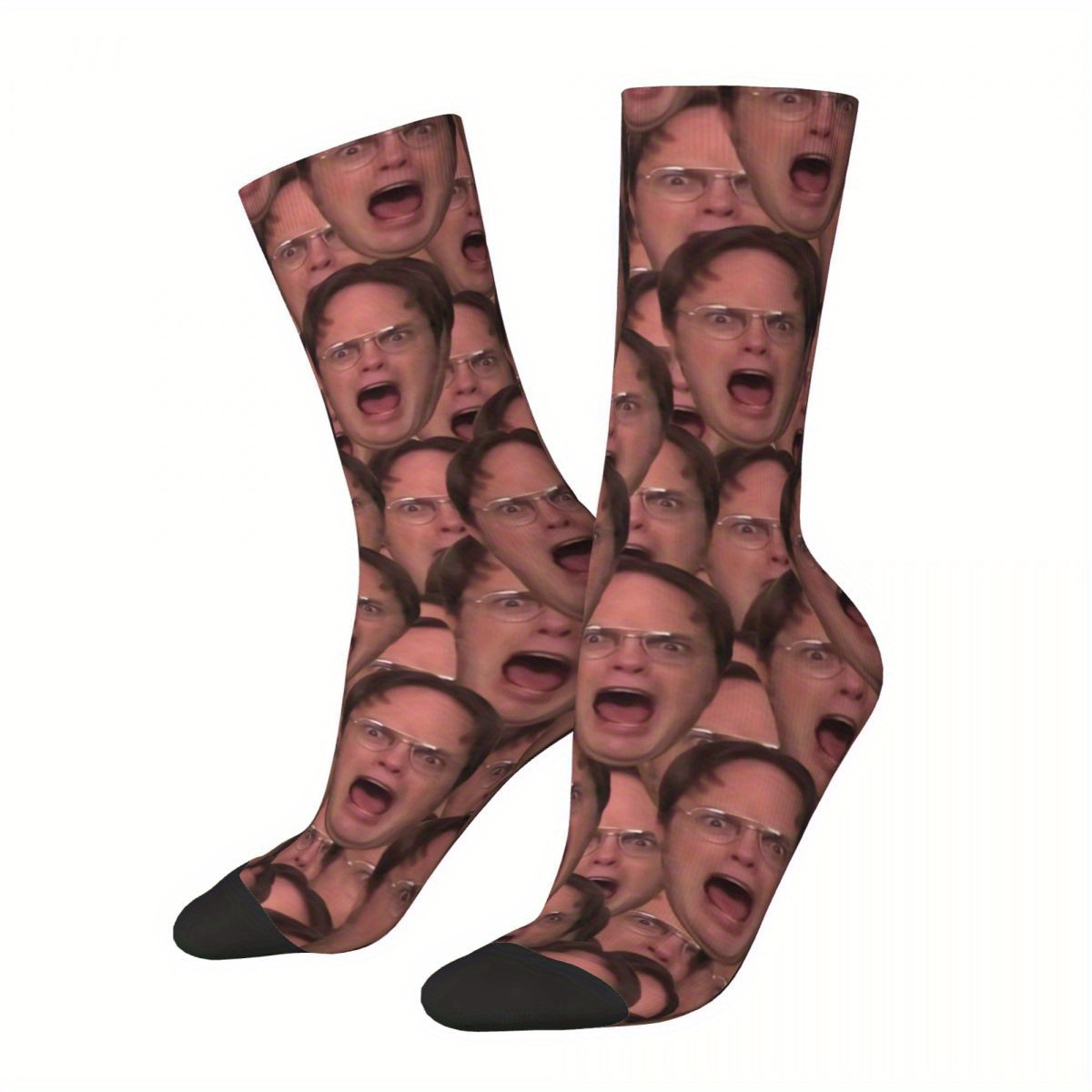 TEMU Calcetines con diseño de estampado 2D y multifacético, calcetines casuales sin costuras con estampado digital 3D, regalo de calcetines para toda