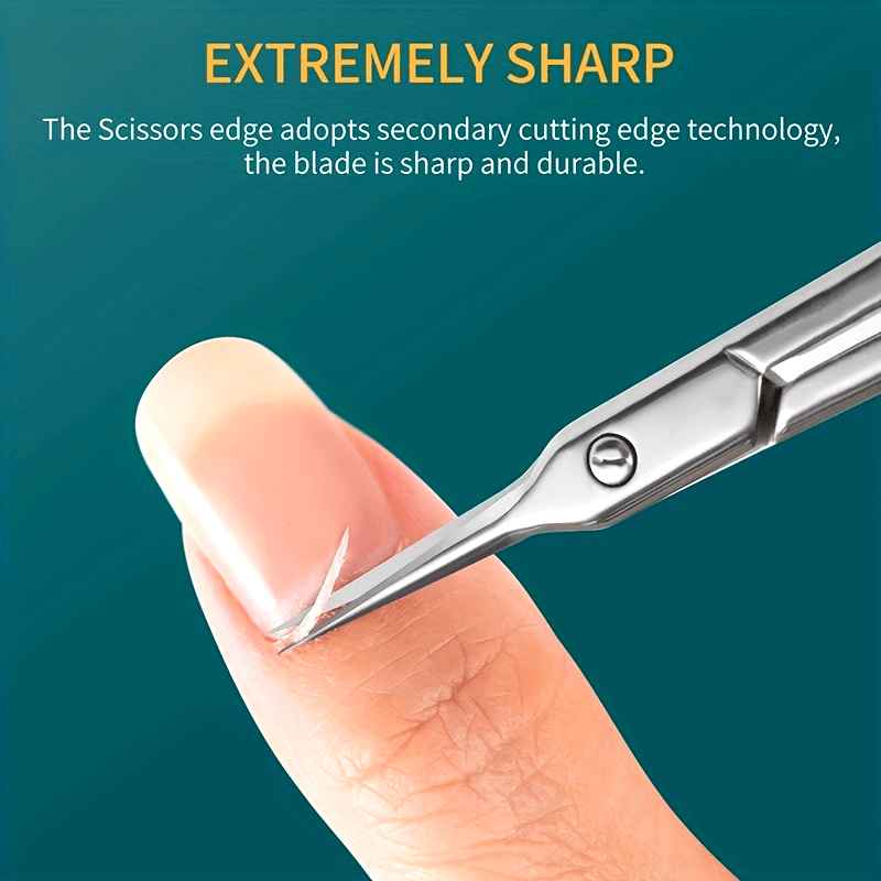 

Ultra Thin Stainless Steel Cuticle Scissors - Precision Bending Nail Tool For Perfect Nail Care