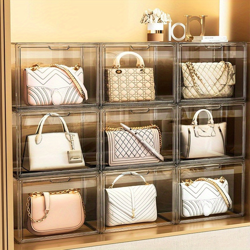 

Luxury Transparent Bag Display Case - Dust-proof, Lightweight Storage Box For Handbags & Accessories