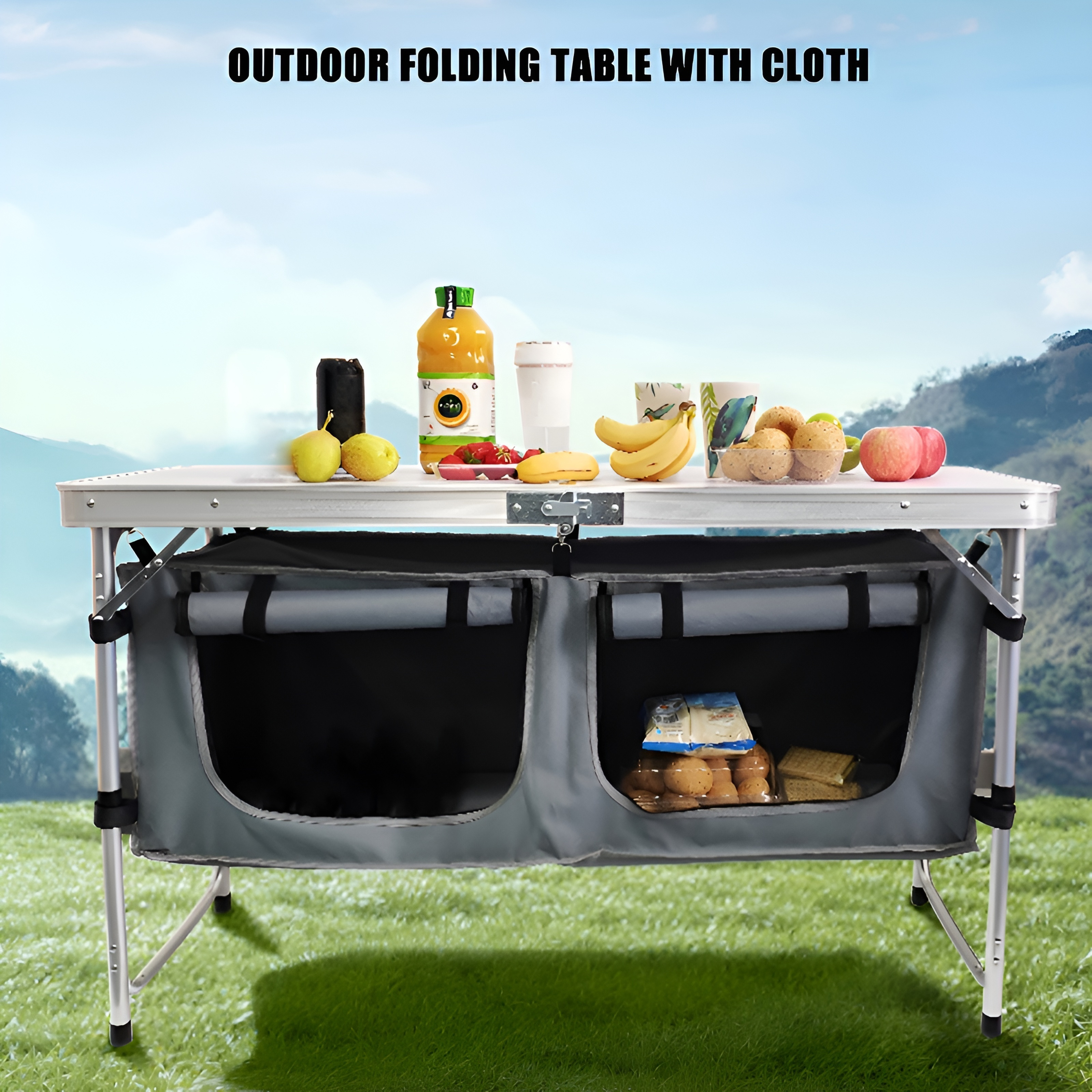 outdoor folding table camping table storage cloth cabinet Temu