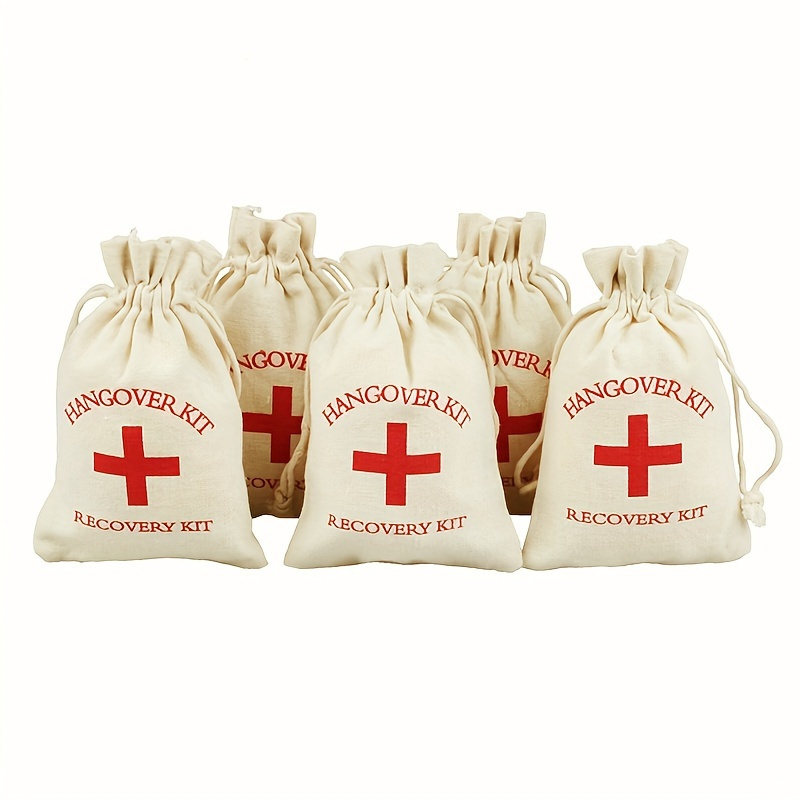 TEMU 35pcs Emergency Survival Kit Bag For Hangover, Bachelor/bachelorette Party Supplies Aid Gift First Wedding Favor Party Bag Set Bags In Coarse