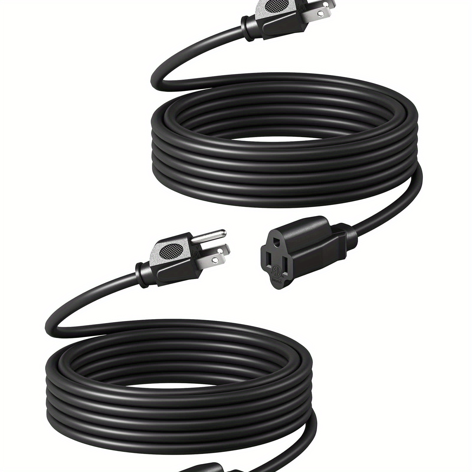 TEMU Dewenwils 2 Pack 20ft Extension Cord, 3 Prong Extension Cable For Indoor Outdoor Appliances, 16/ 3 Sjtw -hncb20b