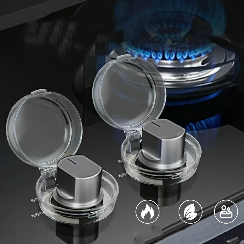 1pc   acrylic gas stove oven knob cover oil heat resistant pc material kitchen safety protector no electricity needed details 2