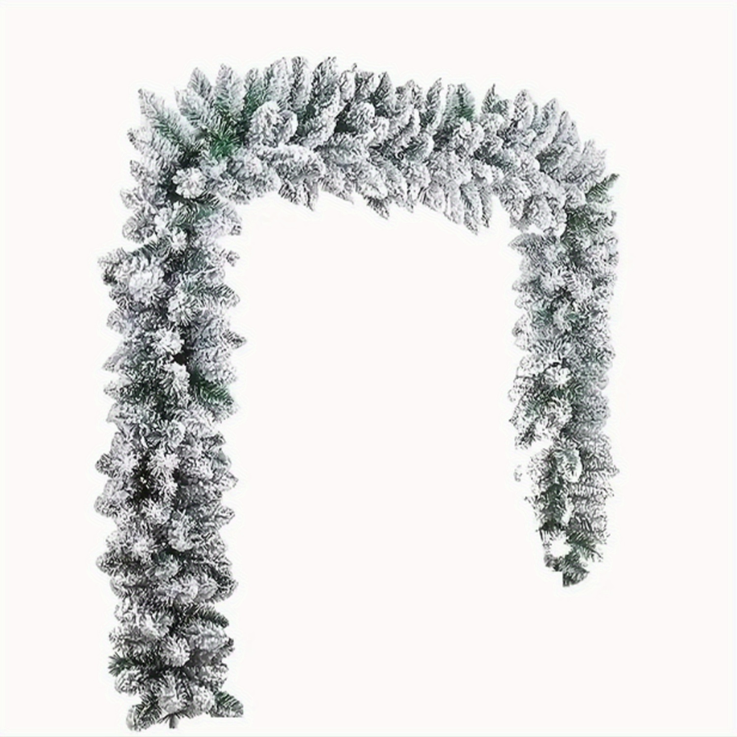 TEMU 6ft Lifelike Snowy Cedar Garland - Soft, Fade-resistant Plastic For Christmas, Fall, Thanksgiving & Holiday Decorations