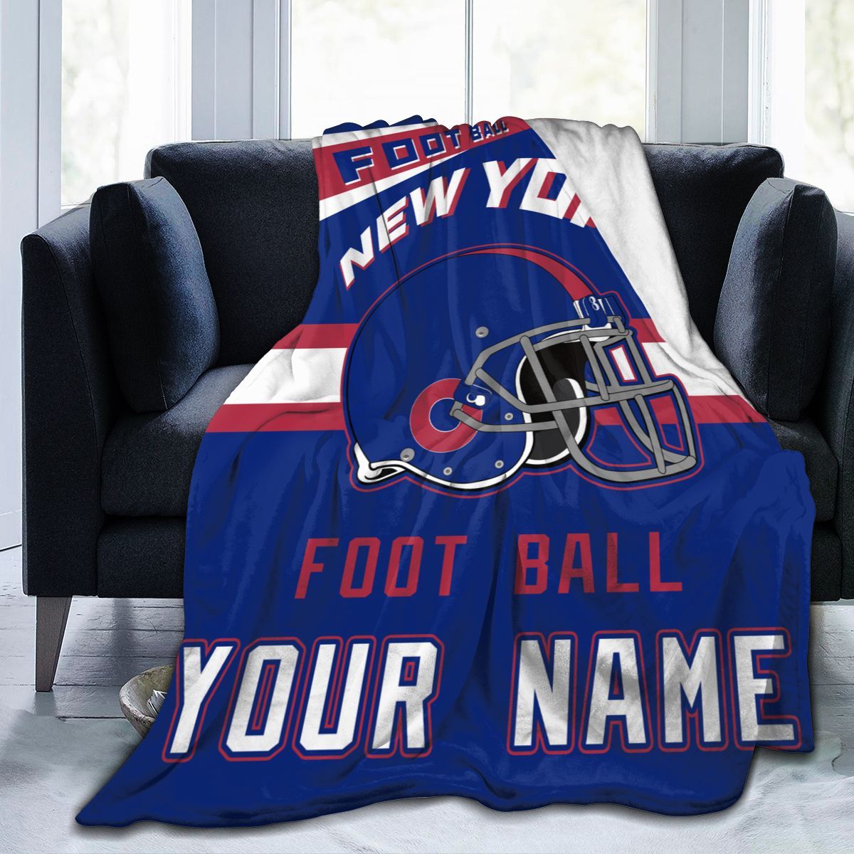 

Customizable New Fan Blanket - Personalized Name, & Polyester, For , Bed, Sofa