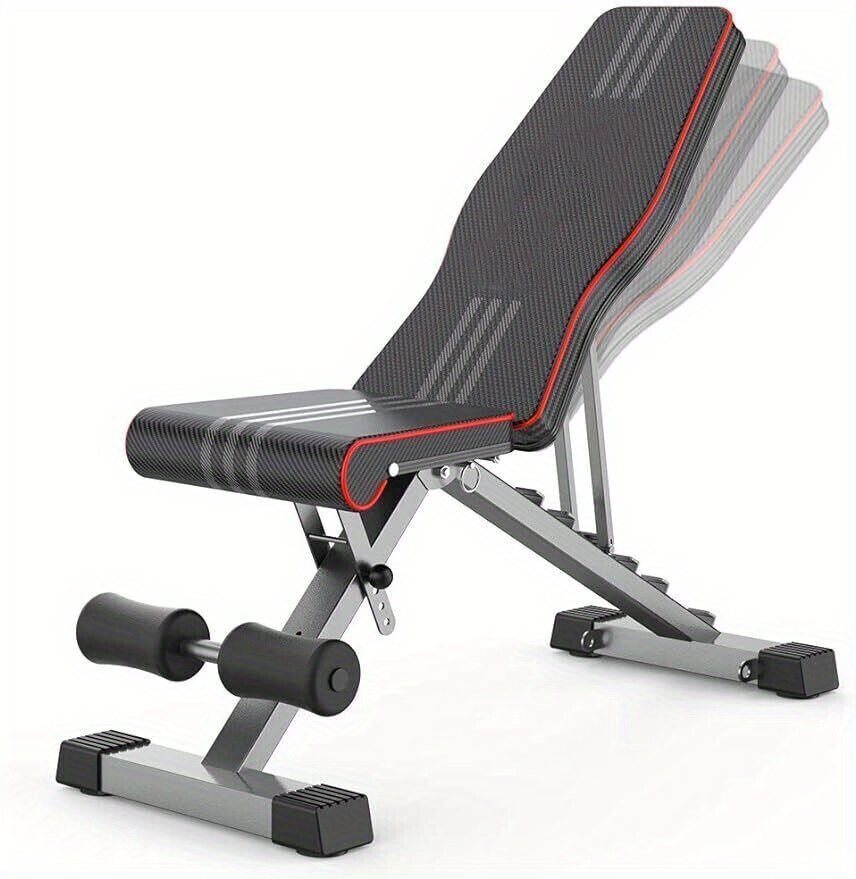 adjustable incline   weight bench with flat press full   bench suitable for bench press chest press   dips heavy duty portable workout equipment with fast adjust system pu cushioning details 0