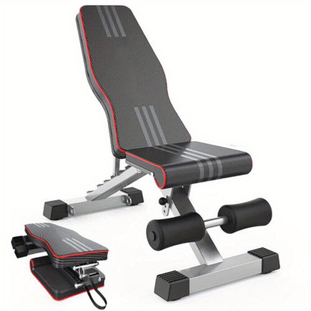 adjustable incline   weight bench with flat press full   bench suitable for bench press chest press   dips heavy duty portable workout equipment with fast adjust system pu cushioning details 1