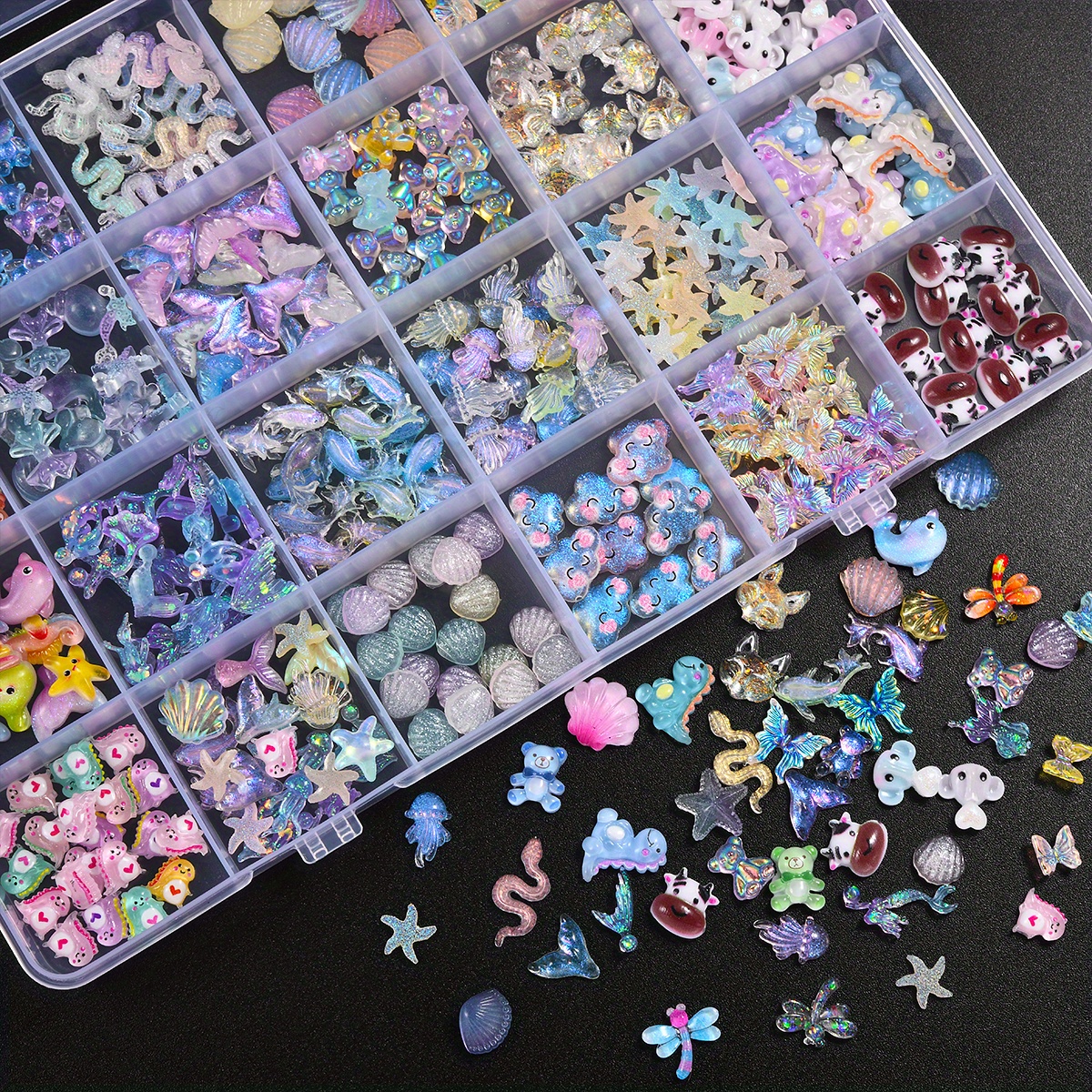 24 Grid Cartoon Nail Art Charms Set Style Sweet