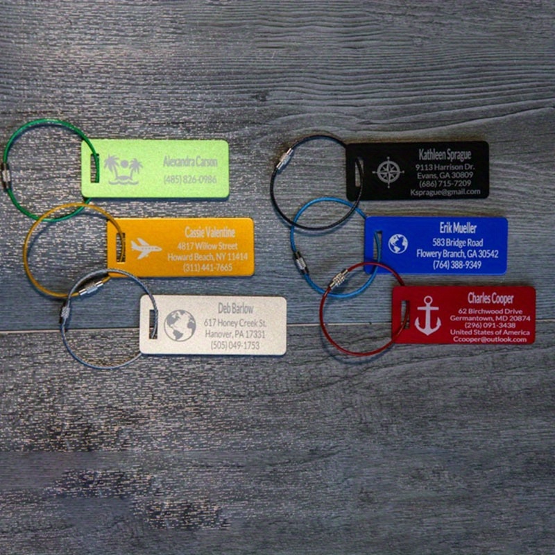 

Custom Engraved Aluminum Luggage Tag & Keychain - Lightweight, Personalized Suitcase Id For Travel, Luggage For Travel